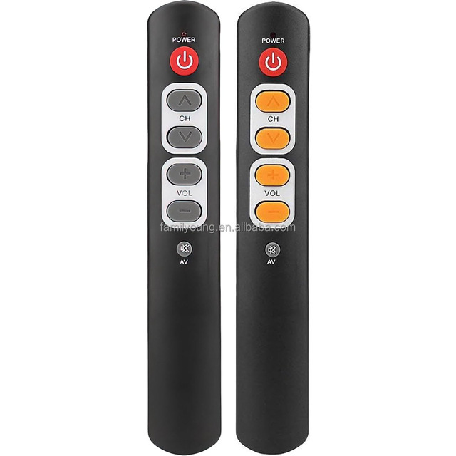 Universal Simple Big Button Remote Control for Television STB DVD VCR SAT DVB Set Top Box 6 Keys Learning Remote Control