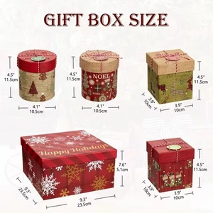 Deluxe round square <b>Christmas</b> party <b>gift</b> packaging with covered hard cardboard <b>box</b>, customizable according to needs - Product Image 3