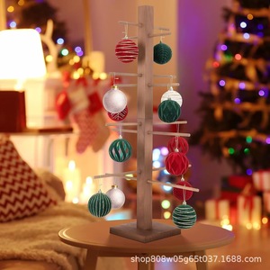 Expositor de Adornos Navideños de Madera, 4 Niveles, Estante Redondo de Escritorio, Color Retro, Soporte para Decoración de Árboles de Madera Maciza - Product Image 4