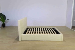 Soldes Exceptionnelles : <span class=keywords><strong>Lit</strong></span> de Rangement Moderne en Cuir PU avec Système de Levage à Gaz et Fond en Treillis Métallique Renforcé, Expédition Rapide, Offre en Stock - Product Image 4