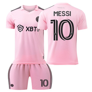 2023 2024 Nieuwe Voetbalkleding Argentina Voetbalshirt 10 Messi Miami Jersey Kids Mannen Voetbal Jersey