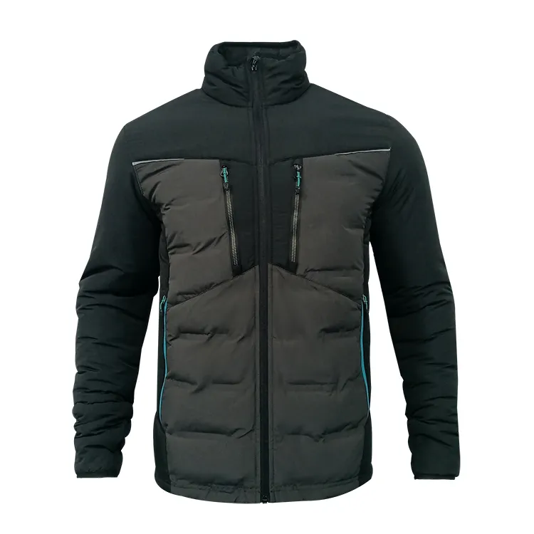 Custom puffy winter clothes warm padded men's jacket with pockets