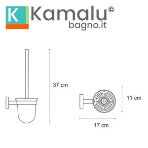 MIRA-S Kamalu porta scopino bagno a parete in acciaio satinato e vetro opaco per uso domestico o alberghiero - Product Image 2