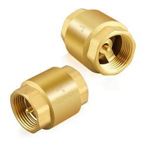 Válvula de Retención de Resorte de 1 Pulgada con Rosca NPT Hembra, Válvula de Retención de Agua Horizontal en Línea de Latón Sólido para <span class=keywords><strong>Pozo</strong></span>, Bomba, Tanque - Product Image 1