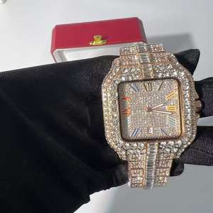 Montre mécanique de luxe rectangulaire avec alarme de plongée, zircon moissanite VVS, logo personnalisable, cadran à aiguilles, argent, unisexe - Product Image 5