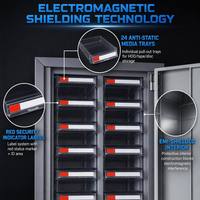 Gabinete de Almacenamiento Antimagnético con Protección EMI de 24 Bandejas, Acero Laminado en Frío, Caja de Seguridad para Discos Duros, Cintas LTO, Discos, Centro de Datos