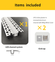 Bande LED encastrée en Aluminium, ruban de diffuseur, pour mur de sèche, profil LED