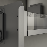 ARTSTEEL Cesto Elevatório Moderno para Cozinha 700MM com Painel de Vidro para Armários Altos, Organizador de Condimentos com Abertura Amortecida