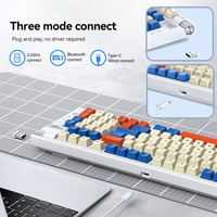 Clavier mécanique sans fil avec bouton multimédia, touches complètes, sans impact, 97 touches, rechargeable, RVB, clavier mécanique interchangeable à chaud