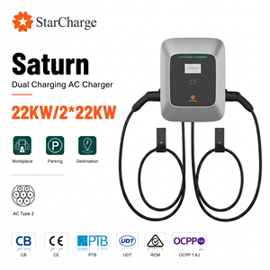 Estación de Carga para Vehículos Eléctricos StarCharge Smart de 22kW con Doble Conector, OCPP 1.6J, Facturación Comercial, Pantalla LCD de 4.3 Pulgadas - Product Image 1