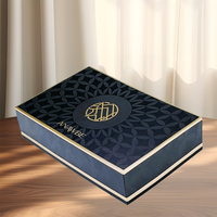 Grand carton de papier personnalisé de luxe personnalisé personnalisé mat noir 2 deux pièces couvercle et base boîte-cadeau emballage avec logo
