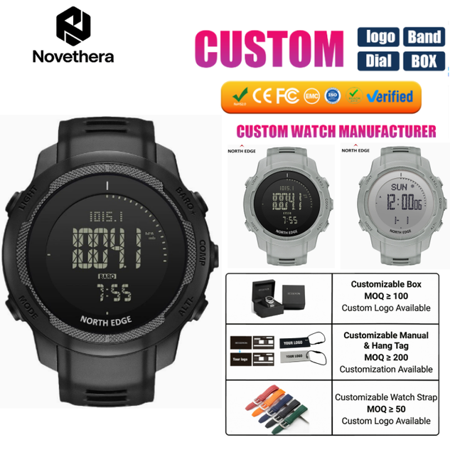 NOVETHERA VERTICO Multifunctional Carbon Brazing Electronic Watch Men's Outdoor Sports Waterproof Smart Watch High Air Pressure