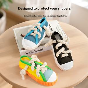 Küçük ve Orta Boy Köpekler için Köpek Sesi Çıkaran Terlik Oyuncak - Azı Dişlerini Sıkılayan, Isırmaya Dayanıklı, Detoks Etkili - Product Image 5