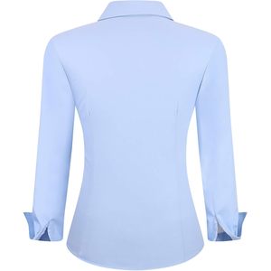 Camisa de Mujer Personalizada con Botones, Manga Larga, Sin Arrugas, Blusa de Trabajo Informal, Top de Popelina - Product Image 2