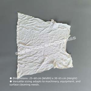 Chiffons de peintre récupérés 10 kg, qualité A, blancs, en coton industriel, pour le nettoyage et l'essuyage - Product Image 3