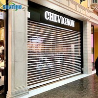 Centre commercial intérieur levage électrique alliage d'aluminium transparent volet roulant silencieux épaissi porte coulissante porte de garage