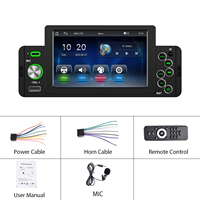 Lecteur MP5 de voiture Podofo Single Din, autoradio 5 pouces avec écran tactile, 1 Din, Carplay, Android Auto, EQ, BT, FM, USB Type-C