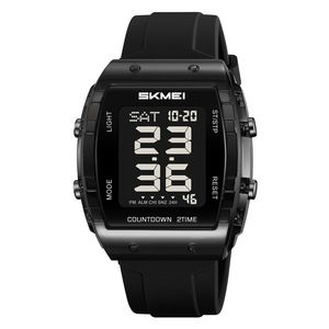 Skmei Digital Watch Unisex Silicone Strap 50m Waterproof Electronic Wristwatch With Light And Countdown Feature - Product Image 5