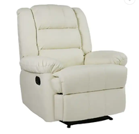 Canapé d'hôtel convertible moderne haut de gamme en cuir synthétique blanc, fauteuil d'appoint à accoudoirs en bouclette, style transitionnel d'angle
