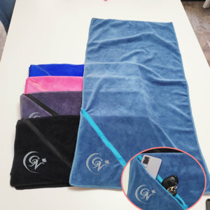 <span class=keywords><strong>Serviette</strong></span> de gym avec poche zippée, transportez votre téléphone et vos clés dans une <span class=keywords><strong>serviette</strong></span> d'entraînement professionnelle en microfibre - Product Image 6
