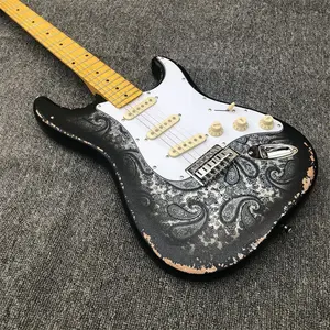 Stock Paisley coral relic electric guitar single coil pick up cow bone string pillow gray free shipping