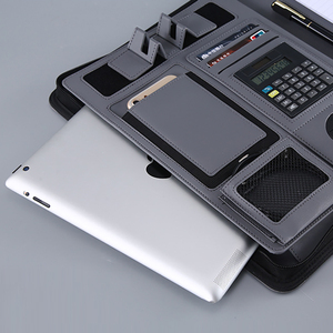 Porte-documents professionnel A4 en <span class=keywords><strong>cuir</strong></span> PU avec fermeture éclair, organiseur de dossiers de <span class=keywords><strong>bureau</strong></span> avec chargeur de batterie externe - Product Image 5