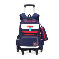 Nouveau Sac à Dos à Roulettes Tendance Rétro pour Élèves du Primaire, Unisexe, Grande Capacité, Multi-compartiments, en Nylon Respirant