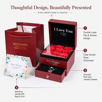 Coffret cadeau de bijoux rouge personnalisé avec tiroir et sac de shopping pour la Saint-Valentin, un mariage, un anniversaire, présentation de cadeaux, emballage