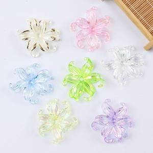 เครื่องประดับผมรูปดอกไม้เรซิ่นพลาสติก ให้ความรู้สึกพลังขัน  หกกลีบ สีรุ้ง สำหรับตกแต่งเครื่องประดับ DIY - Product Image 2