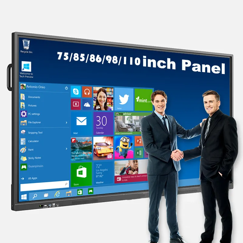 Interactive Display Smart Board 75 Inch Touch Screen Monitor LED Metal Interactive Whiteboard 4K Android OPS 65 Inch Tecnology