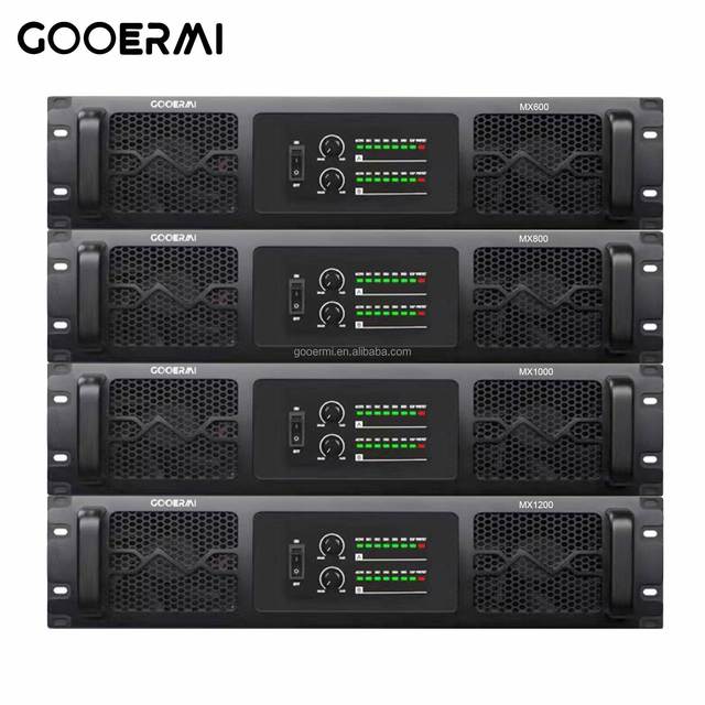 Gooermi 2 Channel Professional Power Amplifier 800W Class H 2U Rackmount Stereo Audio Amp for Live Sound DJ Stage PA System