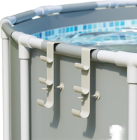 POOLHOUR Tragbare Kunststoff-Poolhakenstangen, verstellbarer 3-Haken-Aufhänger für Aufstellpools, Skimmer-Reinigungswerkzeughalterung [Patentiert]