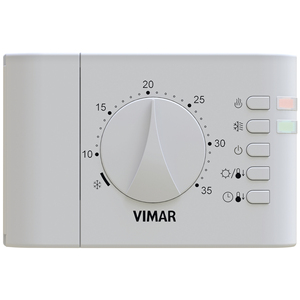 Vimar Wall Mounted <b>Thermostat</b> 15.8x10x5.1 Cm With Wheel <b>Control</b> For Home Heating And Cooling Systems - Product Image 1