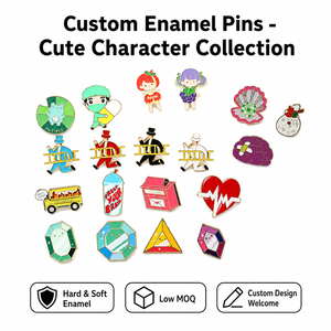 Broche de sécurité personnalisée en métal émaillé rigide sur le thème de l'anime, artisanat durable pour <span class=keywords><strong>les</strong></span> cadeaux du Nouvel An chinois et de la Fête des Pères - Product Image 2