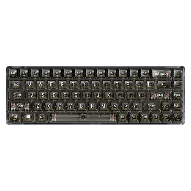 68 Keys Computer RGB Blacklight Type-C Wired Mechanical Transparent Gaming Keyboard