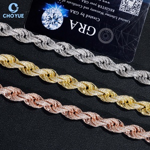 10MM <b>Iced</b> <b>Out</b> VVS Moissanite Cuban Link <b>Chain</b> Hip Hop 925 Sterling Silver Hip Hop Style Trend Jewelry Necklace - Product Image 3