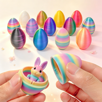 Ensemble d'œufs de Pâques imprimés en 3D avec lapin articulé à l'intérieur, œufs surprise préremplis, décorations pour paniers de Pâques, cadeaux réutilisables pour fêtes