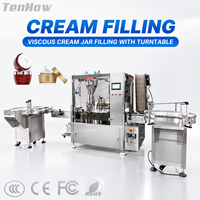 Machine de remplissage automatique de crème et de pâte cosmétique en pots, avec plateau tournant, pour contenants de lotion, production rotative, fonctionnement stable