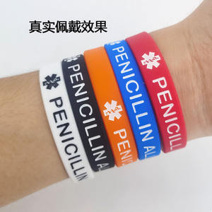 Pulseras de Silicona para Alergia a la Penicilina, Brazaletes de Alerta Médica, Estilo Minimalista Europeo-Americano para Hombres y Mujeres, Duraderas y Casuales - Product Image 5