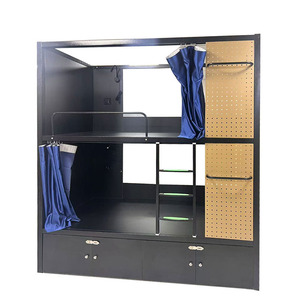 Nouveau lit mezzanine pour étudiant Conception de lit superposé en bois haut avec des caractéristiques similaires à celles d'un hôtel pour les appartements, les auberges de jeunesse ou les hôtels - Product Image 1