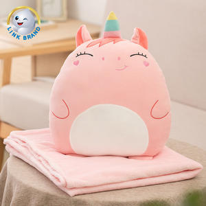 LK ยูนิคอร์นน่ากอดสิงโตวัวเสือหมีอโวคาโดยัดไส้หมอนและผ้าห่มขนแกะคอมโบผ้าห่มและหมอนเดินทาง2 in 1 - Product Image 6