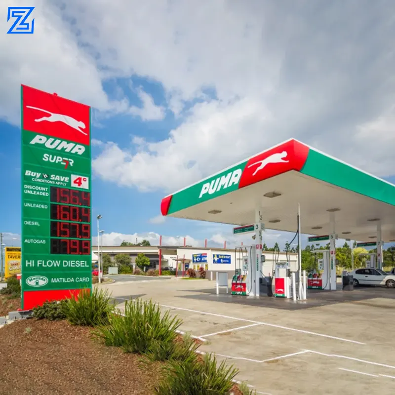 Stazione di servizio di costruzione stazione di benzina attrezzature con il segno del pilone personalizzato