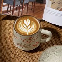 Ensemble tasse et soucoupe en céramique, design classique, poterie grossière vintage, porcelaine d'origine du Hunan, réutilisable, tasses à café, thé, vin, vaisselle