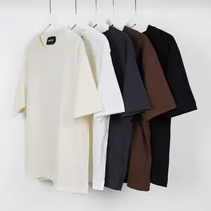 Obral kualitas tinggi populer kaus Gsm 260 cetakan Hommes T-Shirt kosong pria katun kustom produksi pakaian sampel gratis