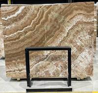 Nouvelle dalle de marbre Onyx brun paon marbre Onyx dalle pour la décoration de panneau mural à la maison