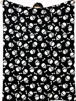 Plaid en flanelle tricotée ultra douce 100 % polyester, imprimé animal/géométrique moderne, thème horreur, directement de l'usine