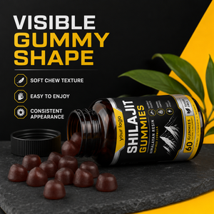 Gummies de Shilajit Bio Pur de l'Himalaya à Formule Personnalisée, Faible MOQ, Certifiées GMP, pour Vitalité Quotidienne, Concentration et Bien-être Minéral - Product Image 2