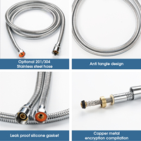 Sistem Shower Hujan Dinding Chrome Grosir Pabrik dengan Kolom Shower dan Set Shower Genggam, Supplier OEM ODM