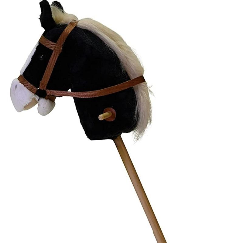 Outdoor Stick Horse With Wooden Wheels, Real Horse| - Main Image