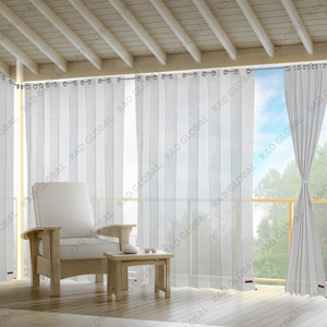 White HDPE Eyelet Outdoor <b>Curtains</b> 150 GSM with Clean Minimal Elegance and Durable Weather Resistant Comfort for Modern Outdoor - Product Image 6